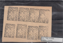 Turkey, Ottoman Empire, 10 Para, 1914, UNC, STAMP MONEY
UNC
Esat Pasha Period, In blocks of 8. Uncut.
Estimate: USD 40-80