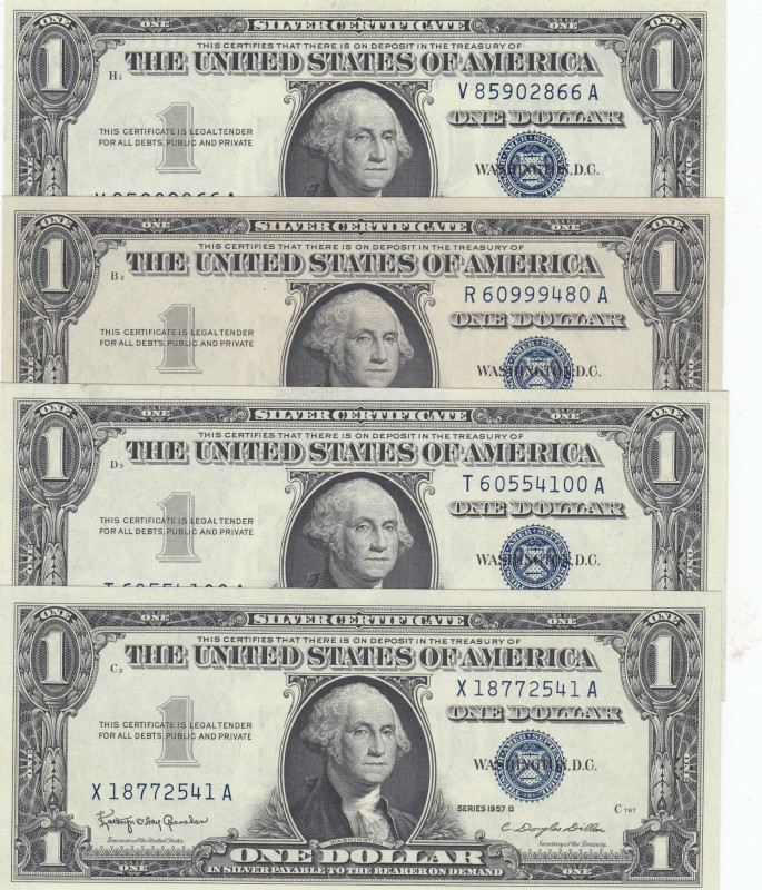 United States of America, 1 Dollar, 1957, UNC, p419b, (Total 4 banknotes)
UNC
...