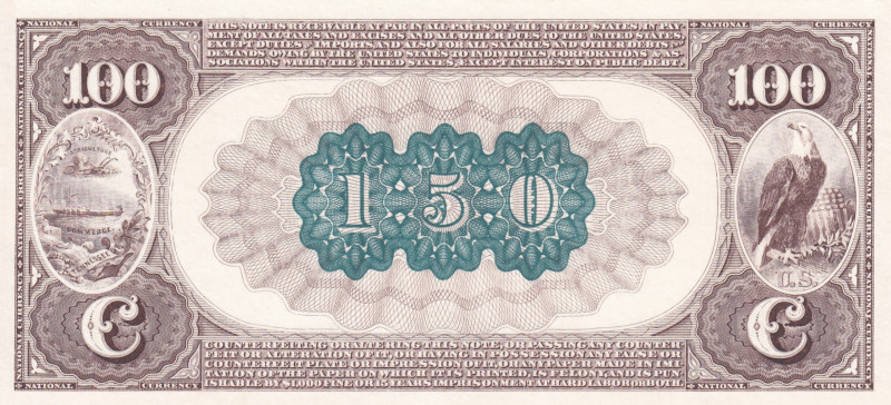 United States of America, 100 Dollars, 1882, UNC, PROOF
UNC
Back trial print
...