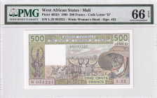 West African States, 500 Francs, 1990, UNC, p405Di
UNC
PMG 66 EPQ, "D" Mali
Estimate: USD 40-80