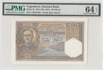 Yugoslavia, 50 Dinara, 1941, UNC, p28
UNC
PMG 64 EPQ
Estimate: USD 30-60