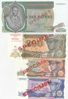 Zaire, 10-100-200-500 Zaires, 1979/1994, p33s; p34s; p61s; p24s, SPECIMEN
(Total 4 banknotes), 100-200-500 Zaires, UNC; 10 Zaires, AUNC
Estimate: US...