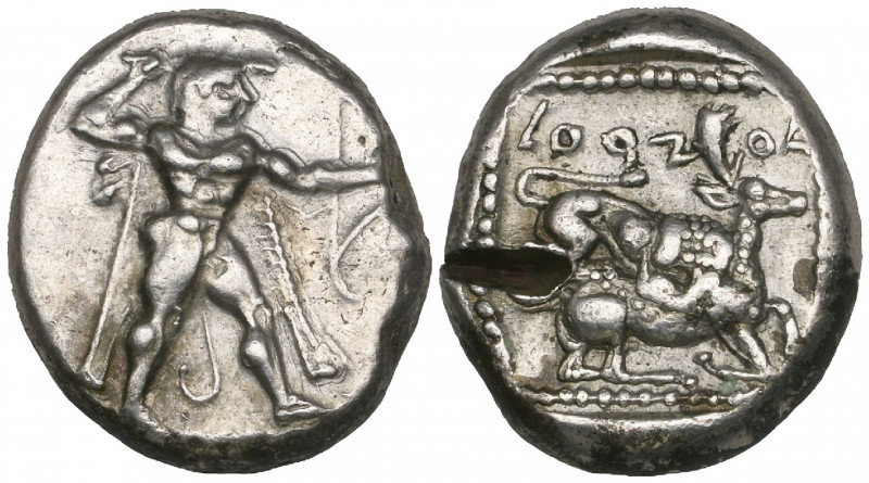 Cyprus, Kition, Azbaal (c. 449-425 BC), stater, Herakles striding right brandish...