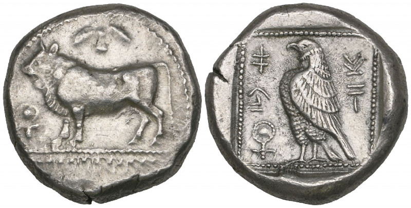 Cyprus, Paphos, Onasioikos (c. 450-440 BC), stater, bull standing left with wing...