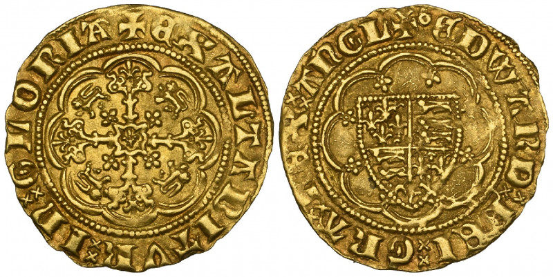 Edward III, Fourth coinage, Treaty period (1361-69), quarter-noble, London, annu...