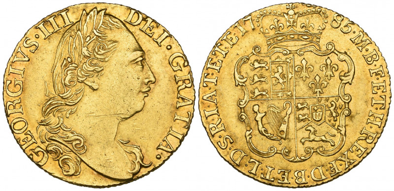 George III, guinea, 1785, fourth bust, scratched on obverse, otherwise good very...