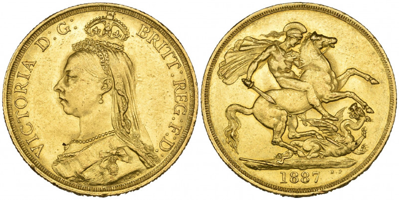 Victoria, Jubilee, 1887, two-pounds, about extremely fine 

Estimate: GBP 700-...
