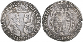 Philip and Mary (1554-58), shilling, 1555, English titles, with mark of value on reverse, 5.81g (N. 1968; S. 2501), edge fault by G of REGINA, good fi...