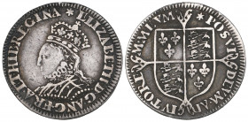 Elizabeth I, Milled coinage, halfgroat, m.m. star, decorated dress, 1.00g (N. 2037; S.2606), good fine and very rare 

Estimate: GBP 600-800
