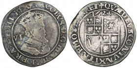 James I, Third coinage, sixpence, 1624, m.m. trefoil (S. 2670), fine 

Estimate: GBP 100-150