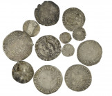 Miscellaneous Hammered Silver (12), comprising: Henry VII, penny, York, Archbishop Rotherham type with keys below reverse shield; Edward VI, shilling,...