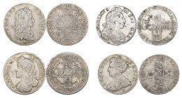 Charles II, crown, 1662, rose below bust (S. 3350); James II, crown, 1687 TERTIO, skilfully engraved to inner reverse angles ‘1769, the Gift of James ...