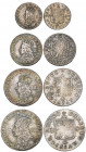 Charles II, small silver set, undated machine-struck issue, with mark of value behind bust, comprising fourpence, threepence, twopence and penny (E.S....