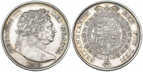 George III, halfcrown, 1816, similar (S. 3787), lightly toned, mint state, with original lustre 

Estimate: GBP 300-400