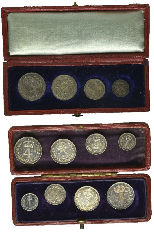 Victoria, Jubilee head, maundy set, 1889 and old head maundy sets (2), 1894, 189...