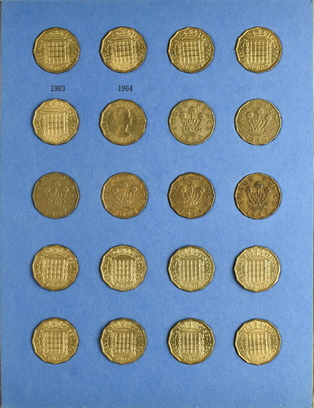 Edward VII – Elizabeth II, silver threepences (43), comprising all currency date...
