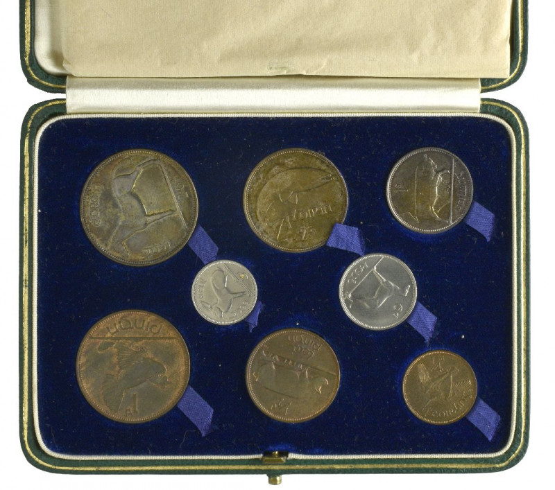 Ireland, Irish Free State, proof set of 8 silver, nickel and bronze coins, 1928,...