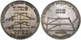Charles II, Christ's Hospital Mathematical School, 1673, silver medal, by John Roettier, geometrical images both sides relating to the construction of...