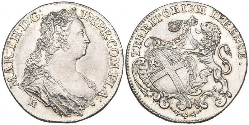 Austrian Netherlands, Maria Theresia, Châtellenie of Ypres, silver jeton, undate...