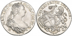 Austrian Netherlands, Maria Theresia, Châtellenie of Ypres, silver jeton, undated (1750), by J. Roettiers, 8.49g (de Coster 776), lightly cleaned, ext...
