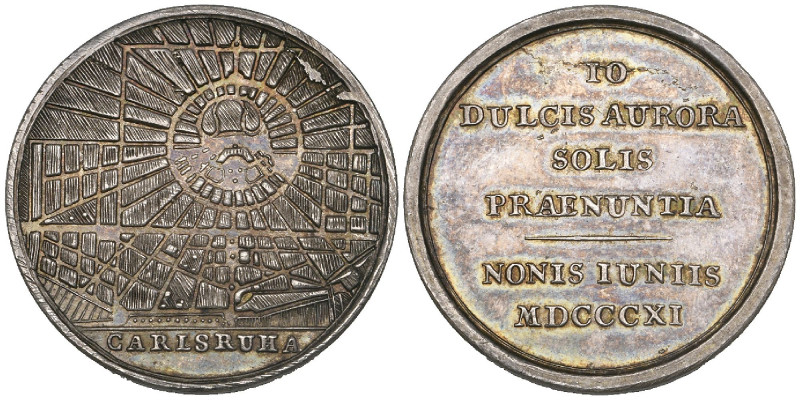 Germany, Baden, Birth of Princess Luise Amalie Stephanie, 1811, silver medal, by...