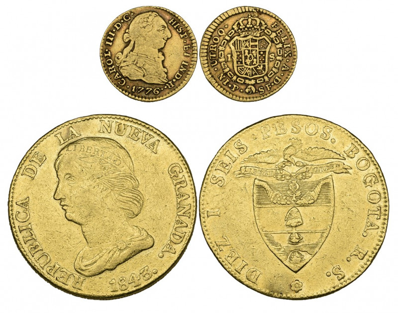 Colombia, Charles III, escudo, 1776 sf, Popayán mint and Republic of New Granada...