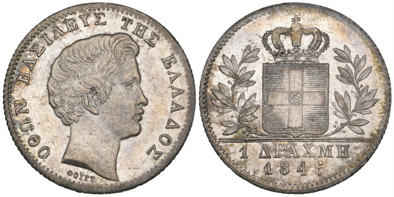 Greece, Otho (1832-62), drachmi, 1846, Athens mint, ΟΘΩΝ ΒΑΣΙΛΕΥΣ ΤΗΣ ΕΛΛΑΔΟΣ, h...