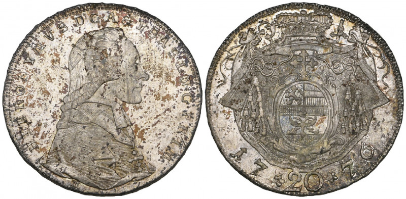 Austria, Salzburg, Hieronymus Graf Colloredo (1772-1803), 20 kreuzer, 1776, bust...