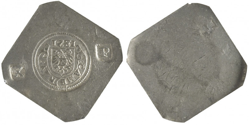 France, Cambrai, Besieged by the Spaniards 1581, uniface lead 10 patards klippe,...