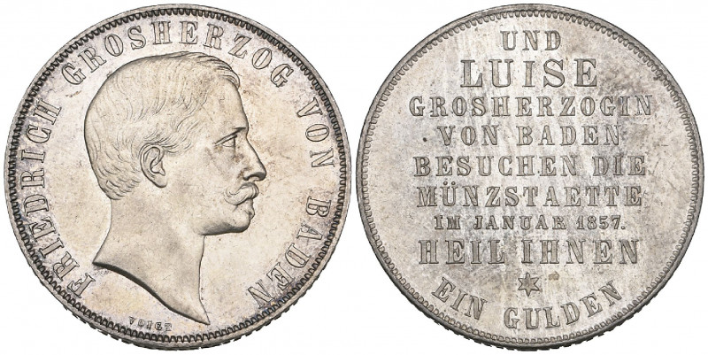 Germany, Baden, Friedrich as Grand Duke, commemorative 1 gulden, 1857, on the Vi...