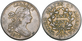U.S.A., cent, 1803, draped bust right small date below with blunted 1, rev., denomination at centre within wreath, large fraction below (Sheldon 258),...