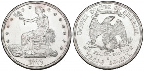 U.S.A., Trade dollar, 1877 S, San Francisco mint, bagmarked, mint state and ‘frosty’, in NGC holder graded MS61 

Estimate: GBP 400-600