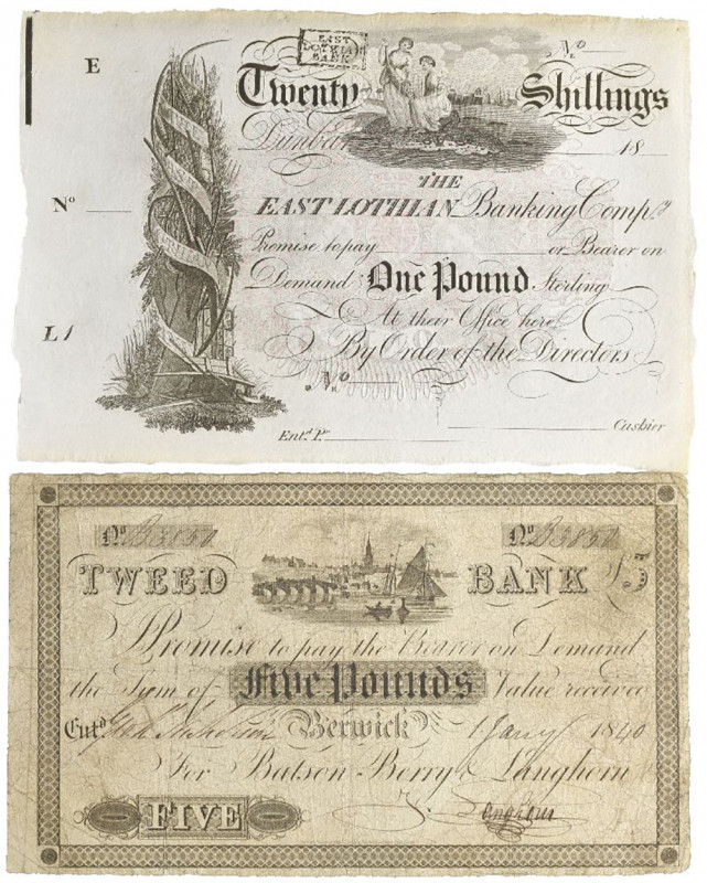 Scotland, Tweed Bank, £5, Berwick, 1 Jany. 1840, signed by Langhorn (Douglas 3),...