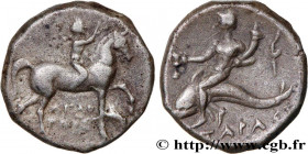 CALABRIA - TARAS
Type : Nomos, statère ou didrachme 
Date : c. 270-250 AC. 
Mint name / Town : Tarente 
Metal : silver 
Diameter : 20  mm
Orientation ...