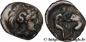 CALABRIA - TARAS
Type : Diobole 
Date : c. 380-325 AC. 
Mint name / Town : Tarente,Calabre 
Metal : silver 
Diameter : 12,5  mm
Orientation dies : 3  ...