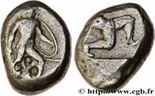 PAMPHYLIA - ASPENDOS
Type : Statère 
Date : c. 465-430 AC. 
Mint name / Town : Aspendos, Pamphylie 
Metal : silver 
Diameter : 19  mm
Orientation dies...