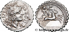 PORCIA
Type : Denier serratus 
Date : 118 AC. 
Mint name / Town : Narbonne 
Metal : silver 
Millesimal fineness : 950  ‰
Diameter : 19,5  mm
Orientati...