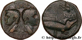 NEMAUSUS - NIMES - AUGUSTUS and AGRIPPA
Type : Dupondius 
Date : c. 10-14 AD. 
Mint name / Town : Nîmes, Gaule 
Metal : bronze 
Diameter : 25,5  mm
Or...