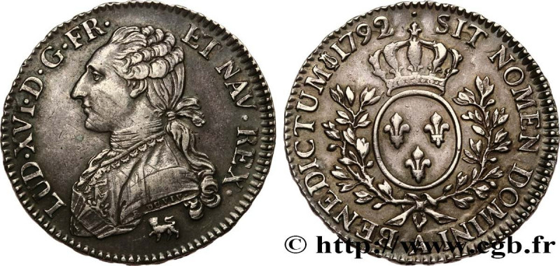 LOUIS XVI
Type : Demi-écu dit "aux branches d'olivier" 
Date : 1792 
Mint name /...