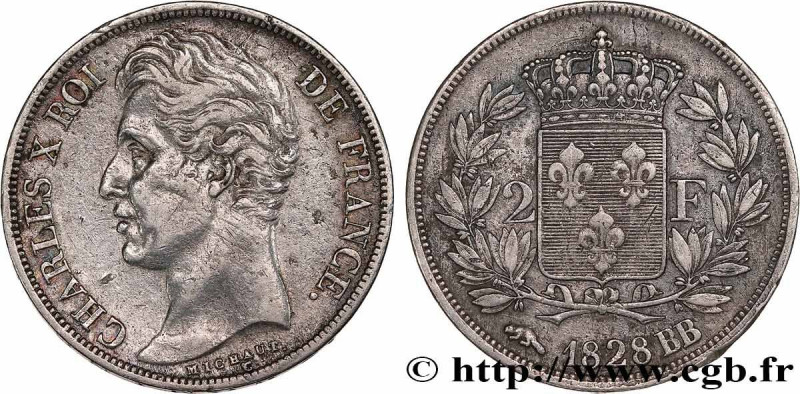 CHARLES X
Type : 2 francs Charles X 
Date : 1828 
Mint name / Town : Strasbourg ...