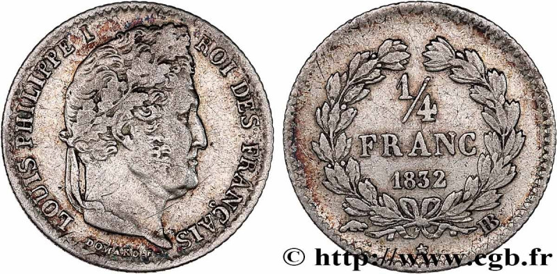 LOUIS-PHILIPPE I
Type : 1/4 franc Louis-Philippe 
Date : 1832 
Mint name / Town ...