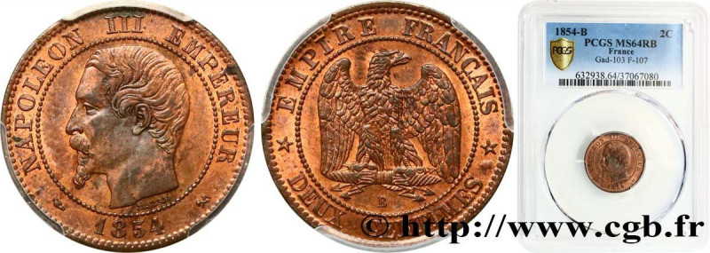 SECOND EMPIRE
Type : Deux centimes Napoléon III, tête nue 
Date : 1854 
Mint nam...