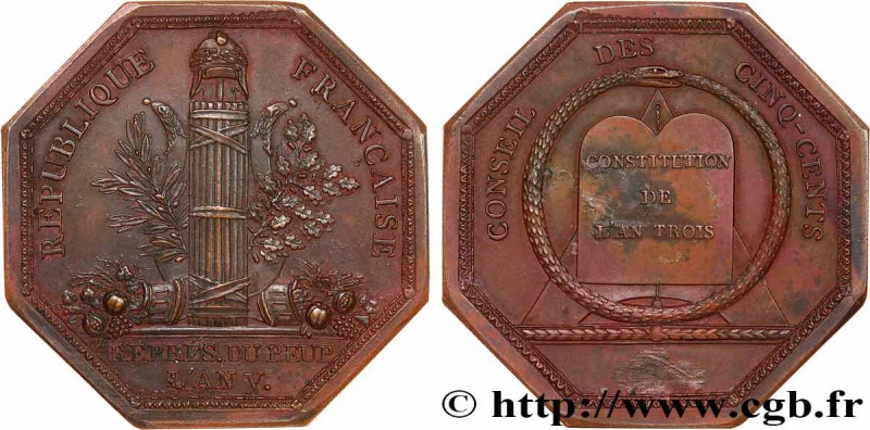 DIRECTOIRE
Type : Médaille, Conseil des Cinq-Cents 
Date : 1797 
Metal : bronze ...