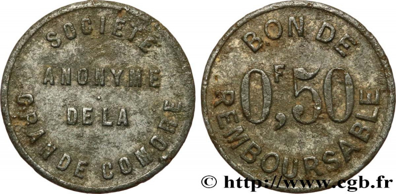 COMOROS
Type : 50 Centimes Société Anonyme de la Grande Comore 
Date : n.d. 
Min...