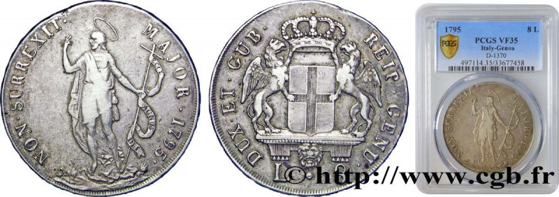 ITALY - REPUBLIC OF GENOA
Type : 8 Lire 
Date : An II 
Mint name / Town : Gênes ...