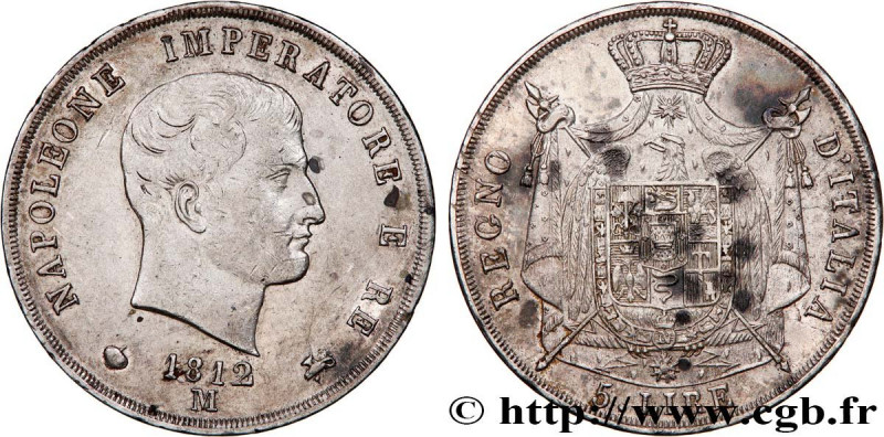 ITALY - KINGDOM OF ITALY - NAPOLEON I
Type : 5 Lire 
Date : 1812 
Mint name / To...