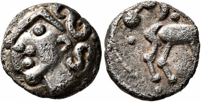 CELTIC, Northeast Gaul. Treveri. Early to mid 1st century BC. Quinarius (Silver,...