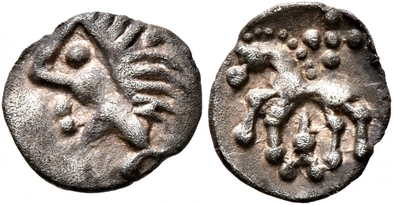CELTIC, Central Europe. Vindelici. 1st century BC. 1/4 Quinar (Silver, 10 mm, 0....
