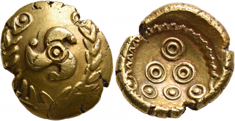 CELTIC, Central Europe. Uncertain tribe. Early 1st century BC. Stater (Gold, 19 ...