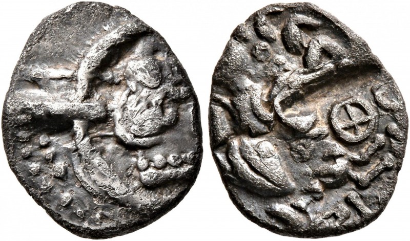 CELTIC, Central Europe. Uncertain tribe. 1st century BC. Quinarius (Silver, 15 m...